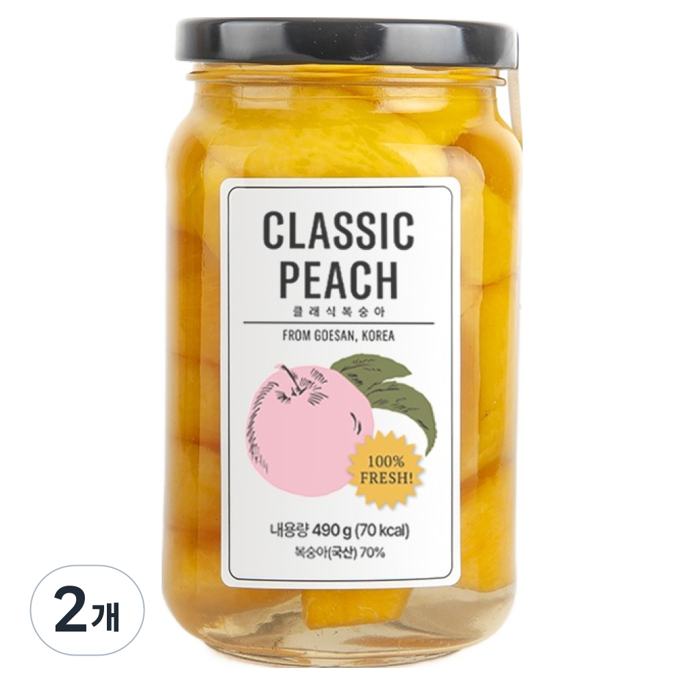 클래식농원 복숭아 병조림 황도, 490g 19,800원