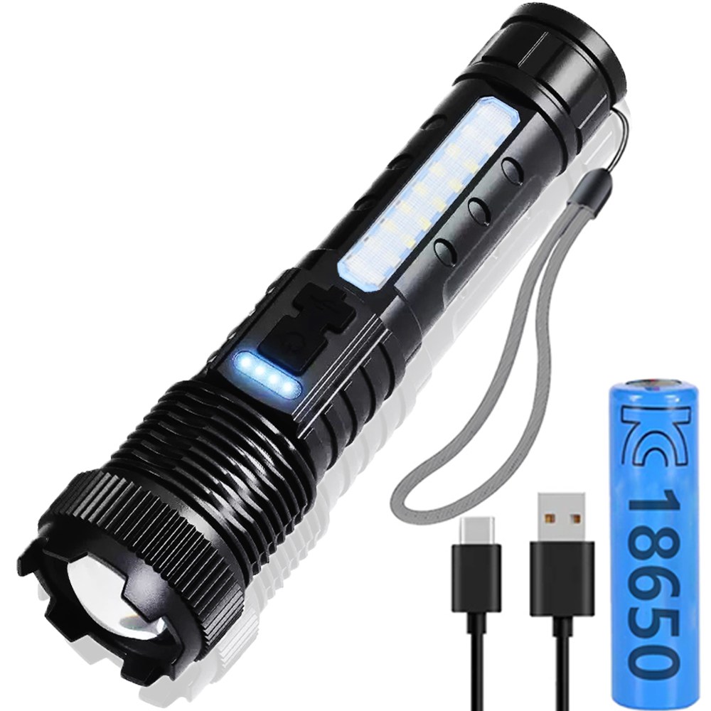 Ramswan 초강력 led 손전등 c타입 충전식 후레쉬 휴대용 LED 줌 라이트 9,900원