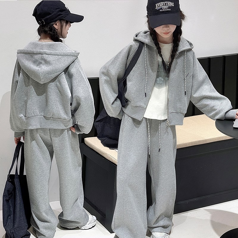 비비키드 신상 초등생 긴팔 캐주얼 레터링 후드집업 상의 초중생 하의 긴바지 주니어 세트 여아 봄 가을 초등생 상의+하의 (77706) 44,800원