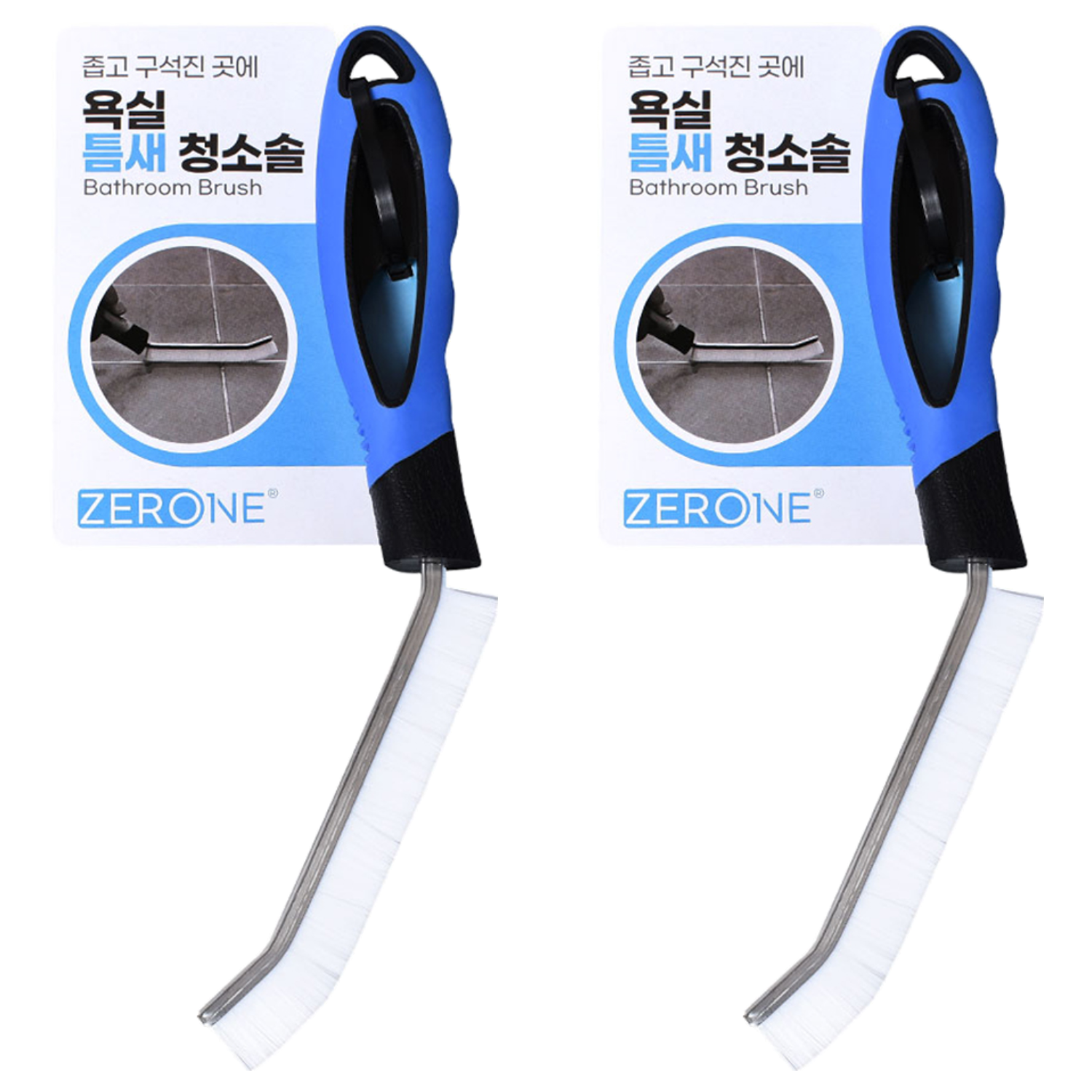 ZERONE 욕실 틈새 줄눈 청소솔, 블루, 2개 5,800원