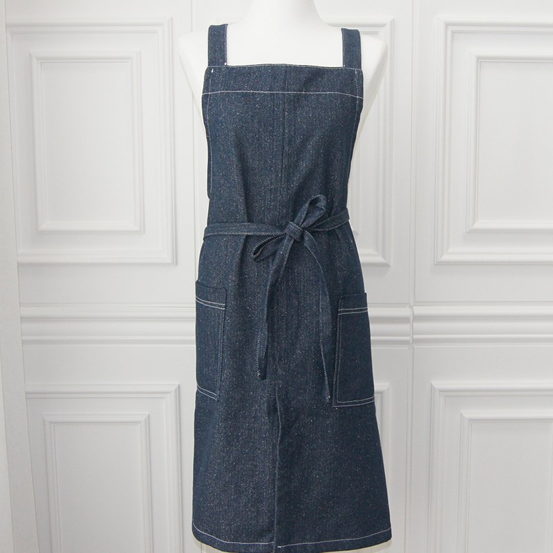 남녀공용 쉐프롱 F/W 데님 앞치마, 방수안감 국산 무게감 도톰 청앞치마 다용도 작업복, 1개, 단일상품 29,800원