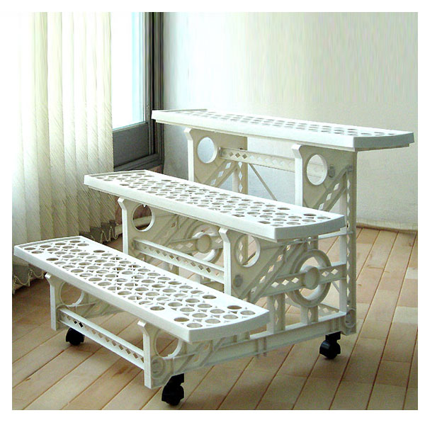 화분정리대 받침대 선반 진열대 인테리어선반 2단3단, 04.이동식 화분정리대3단, 1개 28,900원