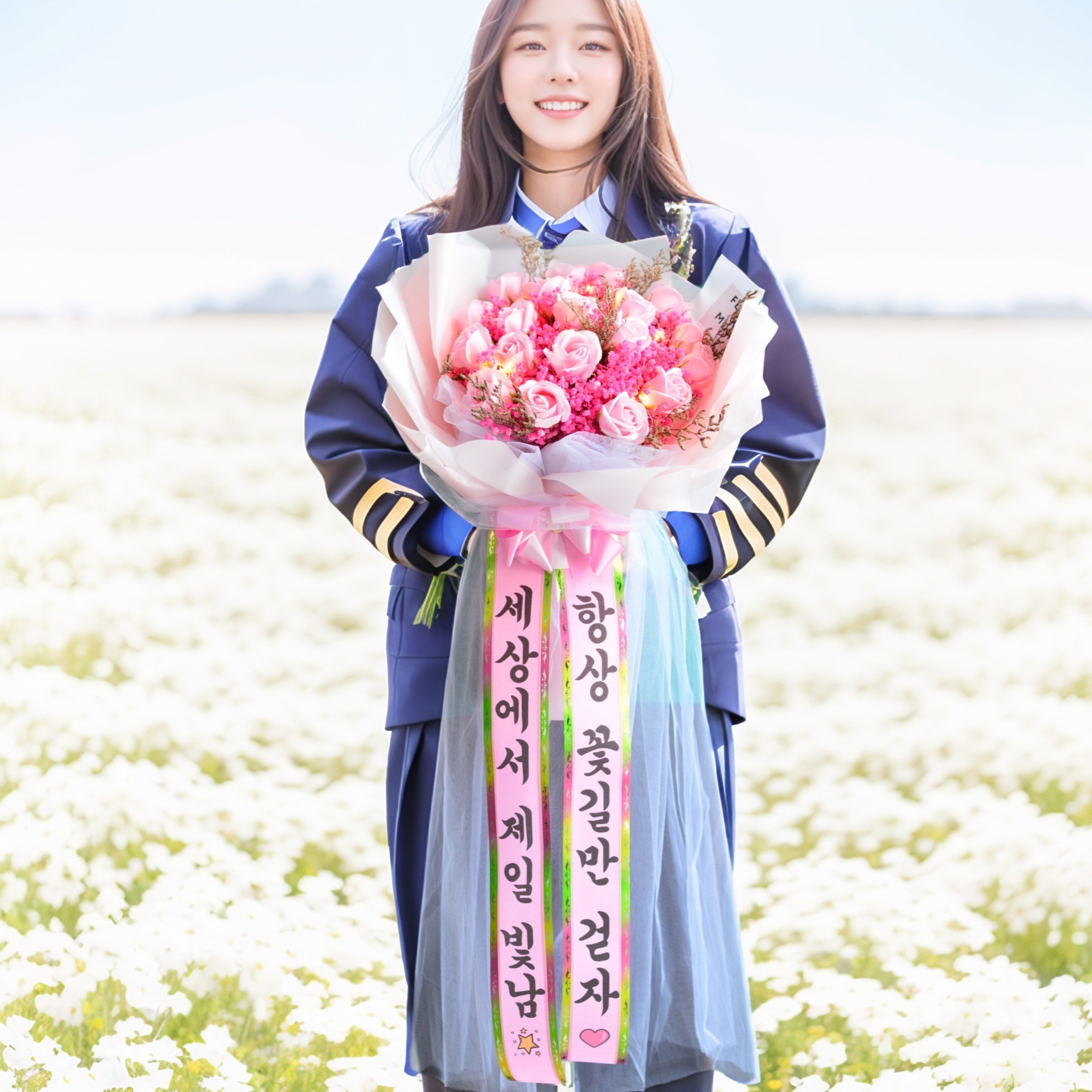 주말배송 가능 아르띠콜로 맞춤 리본 문구 커스텀 LED 장미 안개꽃다발 53,800원