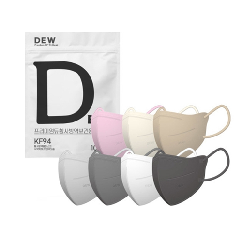DEW 듀 프리미엄 KF94 2D 새부리형 100매 칼라 7종 선택, 05_베이지 100매, 1개 17,400원