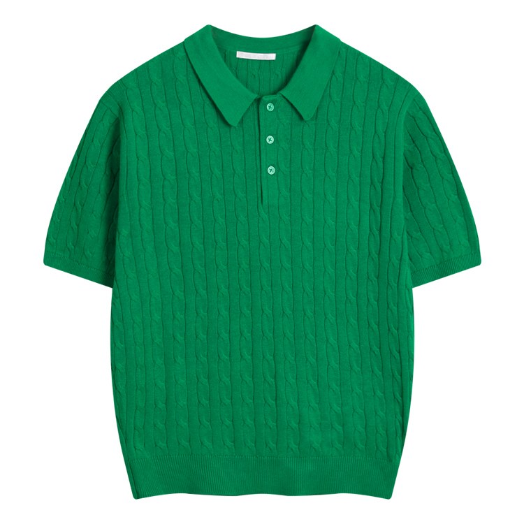 제이슨 꽈배기 카라 반팔 니트 JA-1496 WPR1004 21,800원