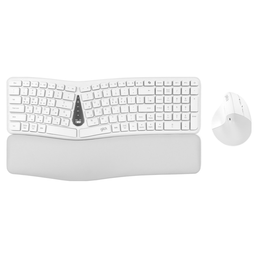 지클릭커 오피스프로 에르고M 무선 키보드 + 버티컬 마우스 세트, 화이트, EMK400, 인체공학 69,800원