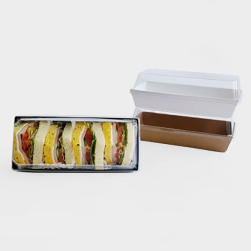 서흥이앤팩 직사각 샌드위치 베이커리 케이스 세트 (165x60x35mm) / 버터떡용기 버터모찌케이스 투명뚜껑+종이용기 3,100원