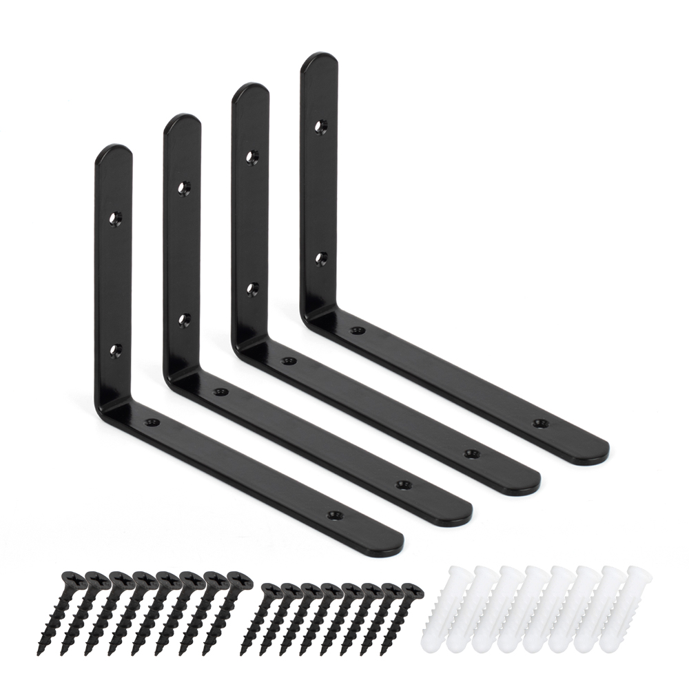 철물이네 튼튼 선반대 심플 ㄱ자 선반받침대, 1개, 블랙 XL 150x200mm (4개입) 16,000원