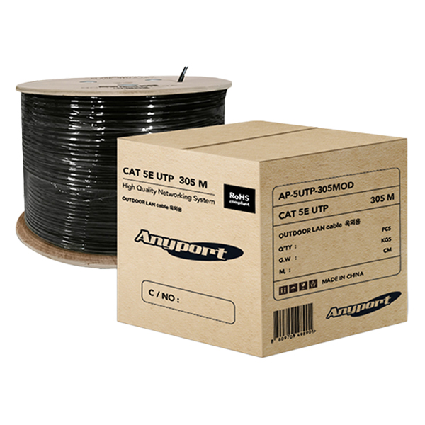 애니포트 옥외용 케이블 AP-5UTP-305MOD, 1개, 블랙, 305m 47,000원
