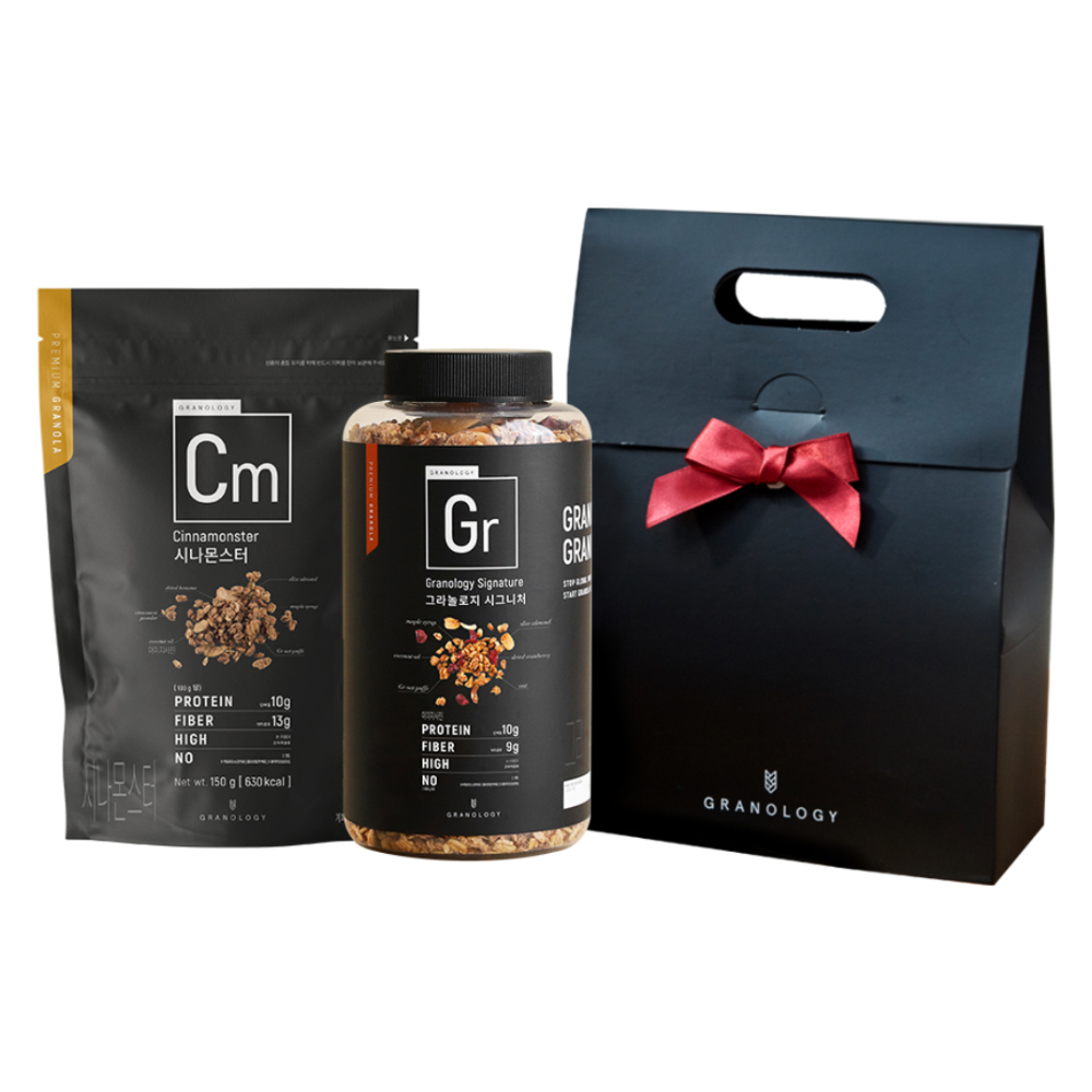 그라놀로지 시그니처 그래놀라 440g + 시나몬스터 150g + 더 블랙 핸드박스 세트 29,970원