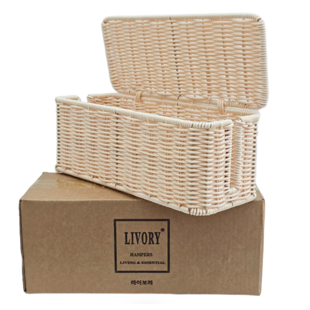 라이보리햄퍼스 라탄 멀티탭 콘센트 정리함 아이보리 13,700원