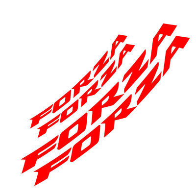 라이더무드 포르자350 300 리플렉티브 휠 스티커 빛 반사 튜닝 타이어 반사 데칼 필름 DIY 방수, 포르자 레터링 레드, 1개 8,000원