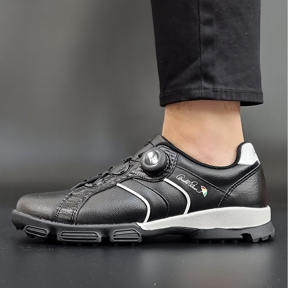 아놀드파마 남성 국산 소가죽 다이얼 골프화 스파이크리스 쿠션 골프운동화 스니커즈 스크린 연습용 필드용 미끄럼방지 골프신발 79,500원