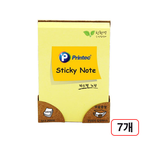 프린텍)스티키노트 파스텔(51x76mm100매), 7개, 노랑(5176Y) 21,980원