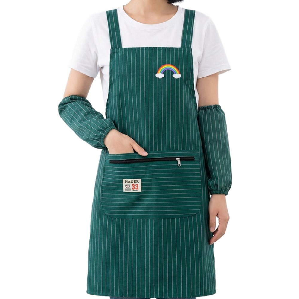 캐쉬캔버스 레인보우 스트라이프 다용도 캔버스 앞치마 토시 세트, 현재가 13,500원