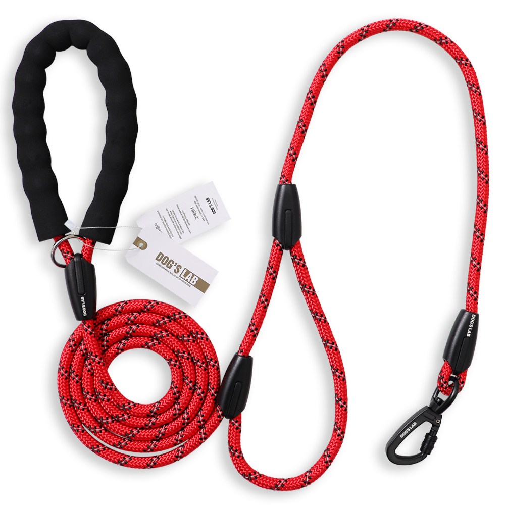 독스랩 강아지 소형견 중형견 대형견 리드줄 양손 그립 로프 1.8M, 레드, 1개 14,900원