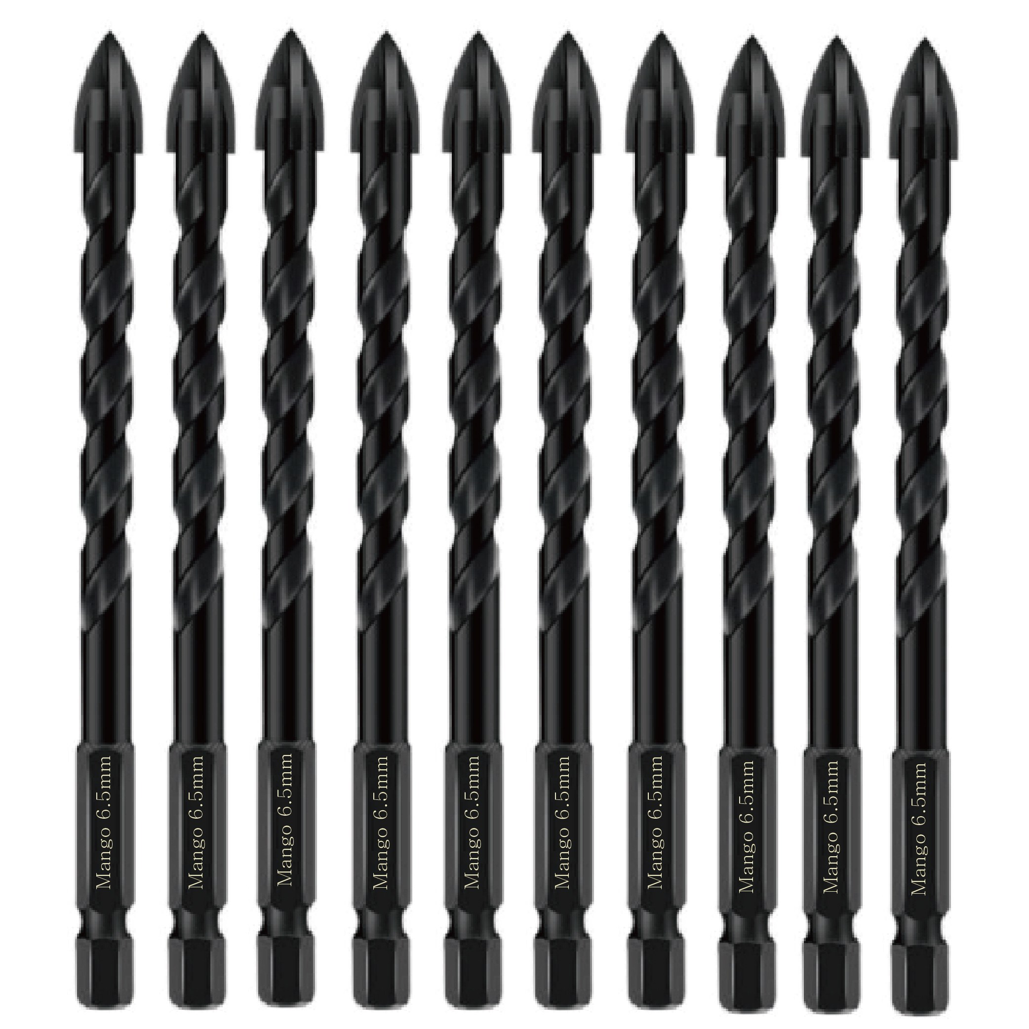 망고테크 만능 드릴 비트 6.5mm 10개입 4날 고강도 포세린타일 폴리싱타일 칼블록 콘크리트 타일 유리 철 대리석 석재 전동드릴 기리 몬스터비트, 10개 41,900원
