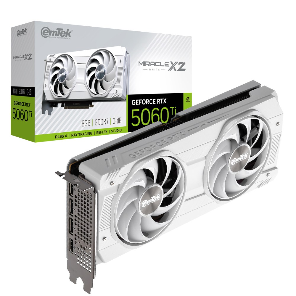 이엠텍 지포스 RTX 5060 Ti MIRACLE X2 WHITE D7 8GB 그래픽카드 695,000원