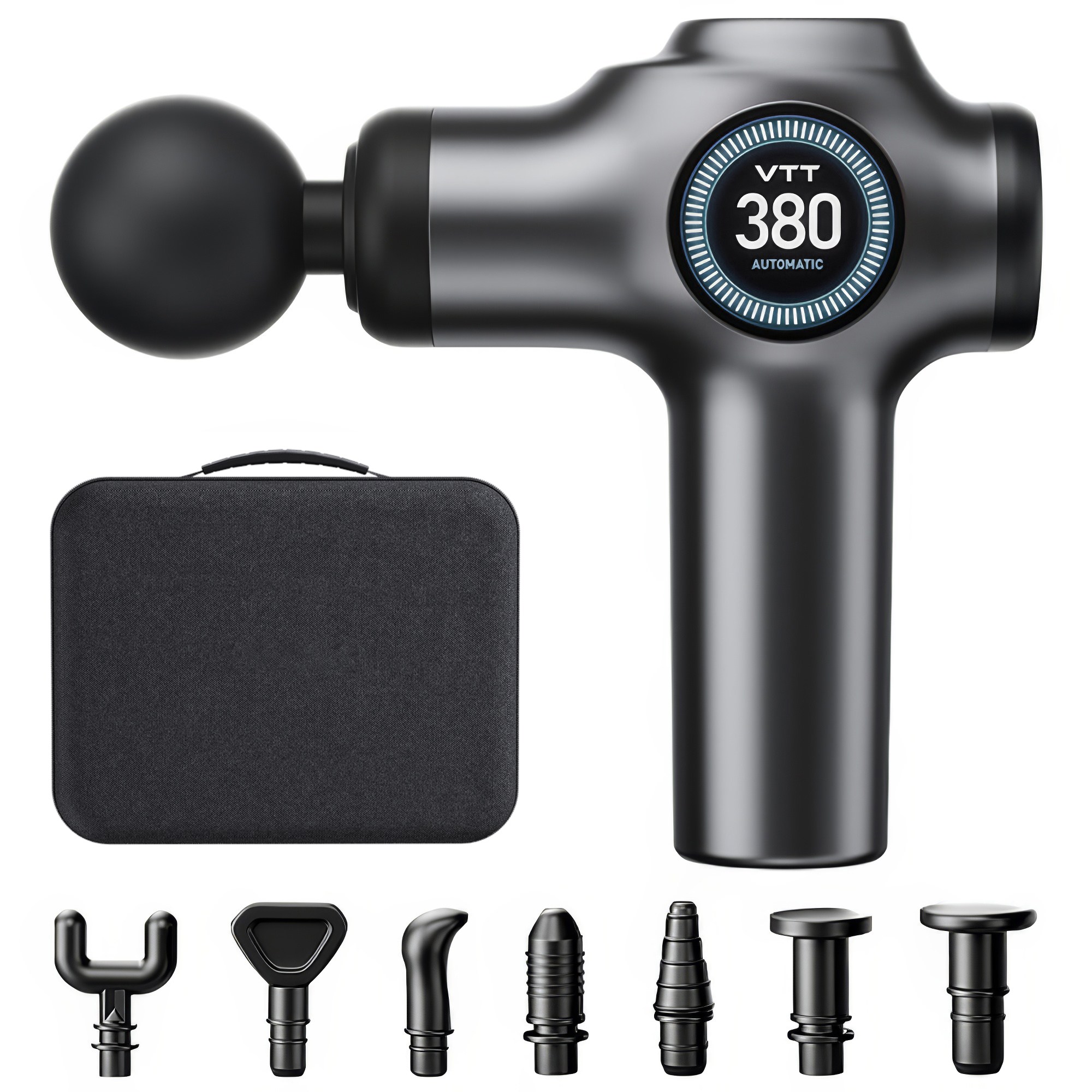 RUNDX 미니 무선 전동 마사지건 휴대용 전용 파우치 + 헤드 8종, 그레이 51,900원