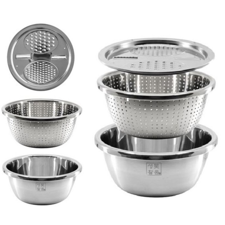 초음파 세척한 생활소품 멀티채반 믹싱볼 세트 스텐 채칼 채반 믹싱볼 12,250원