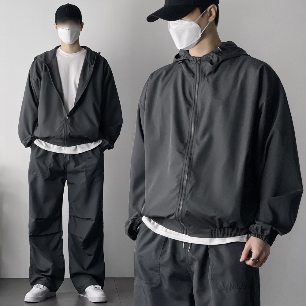 오프앤 고프코어 오버핏 후드 집업 바람막이 24,800원