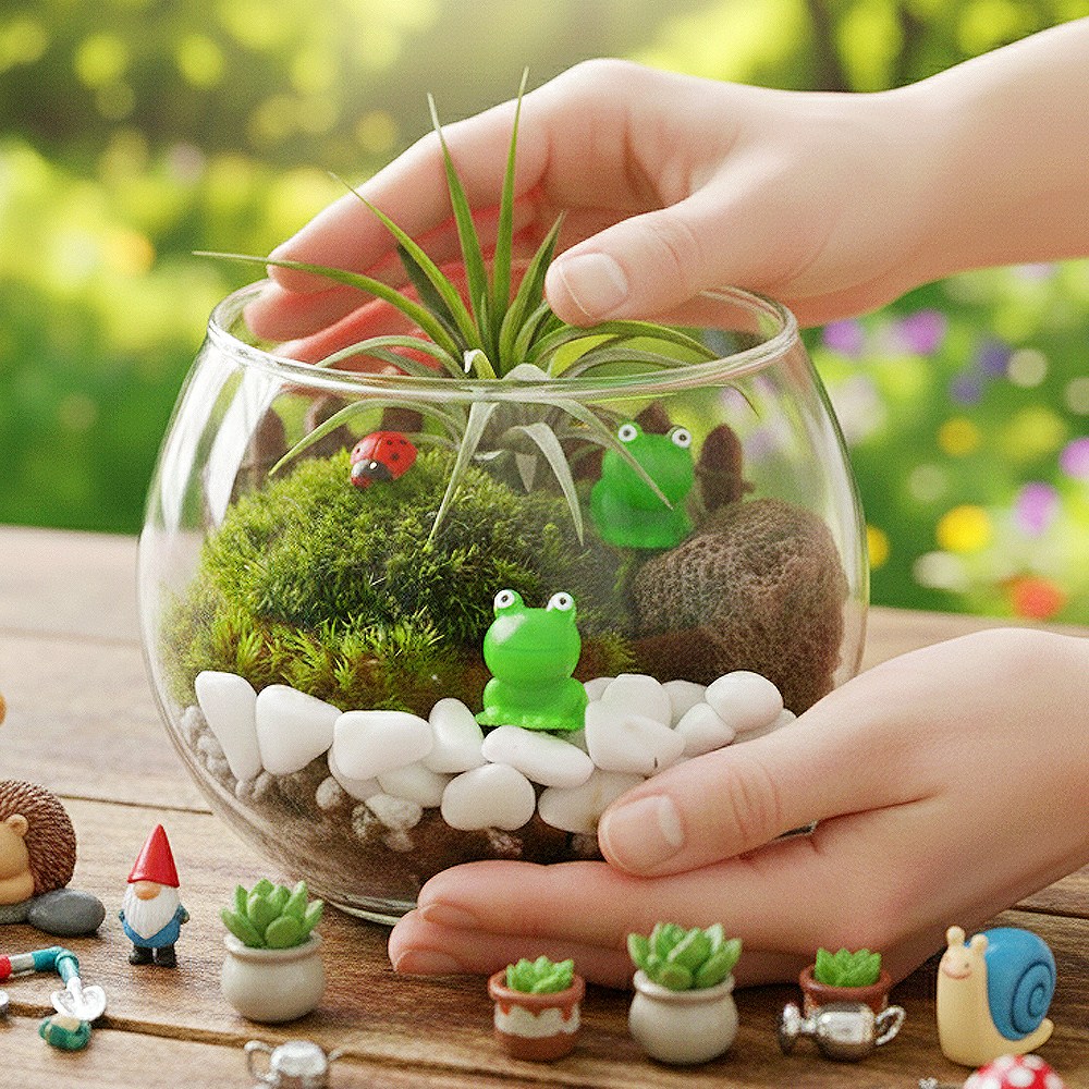 비바리움 만들기 비단 이끼 이오난사 테라리움 키트 diy 노인 원예치료 재료 둥근유리컵 7,880원