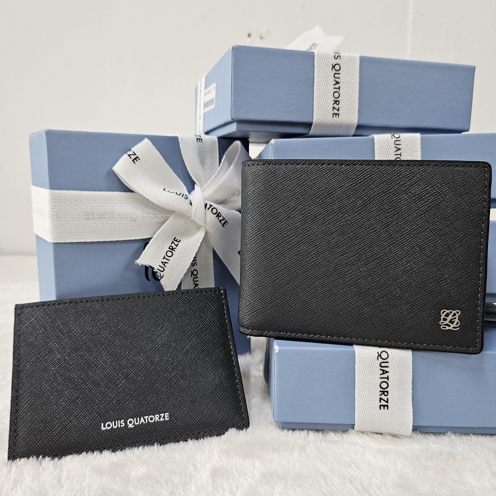 [백화점 정품] 루이까또즈 스티치 포인트 딥네이비 남성 소가죽 반지갑 카드지갑 세트 (선물포장) 69,900원