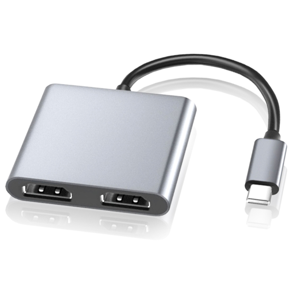 C타입 허브 HDMI 듀얼 모니터 젠더 분배기 컨버터 HDCP 넷플릭스 미러링 케이블 기능, 그레이, 1개, 185mm, 현재가 28,250원