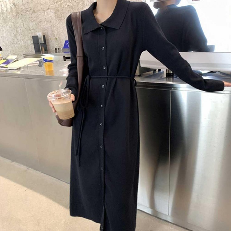 여자 겨울 후반 롱 가을 20대 원피스 부드러운 유행 롱원피스 여자원피스 여성오피스룩 초겨울원피스 60,600원