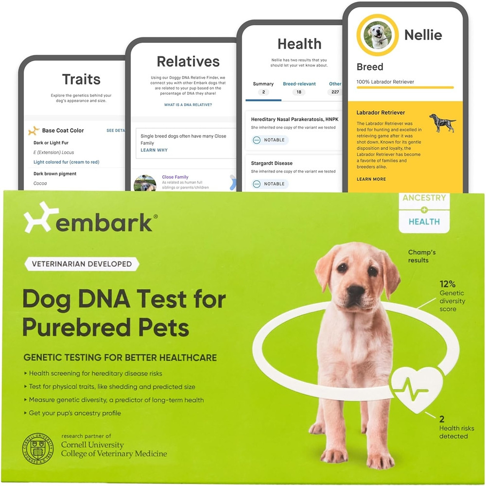Embark 품종 키트 강아지 DNA 검사 건강 형질 유전적 다양성 점수 319,000원