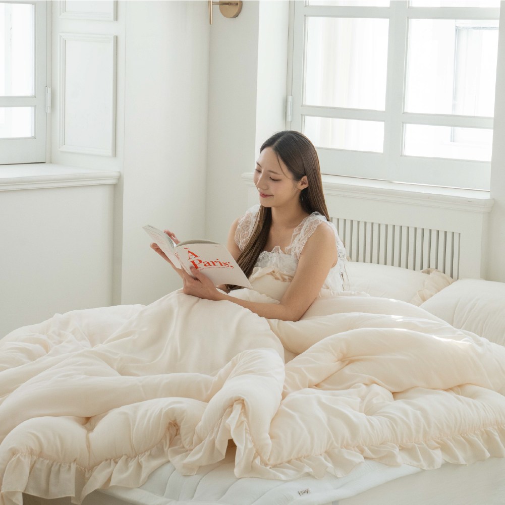 [국내생산]도르리 100% 모달이불 프리미엄 레이스 프릴 호텔 차렵 이불 침구 세트 84,900원