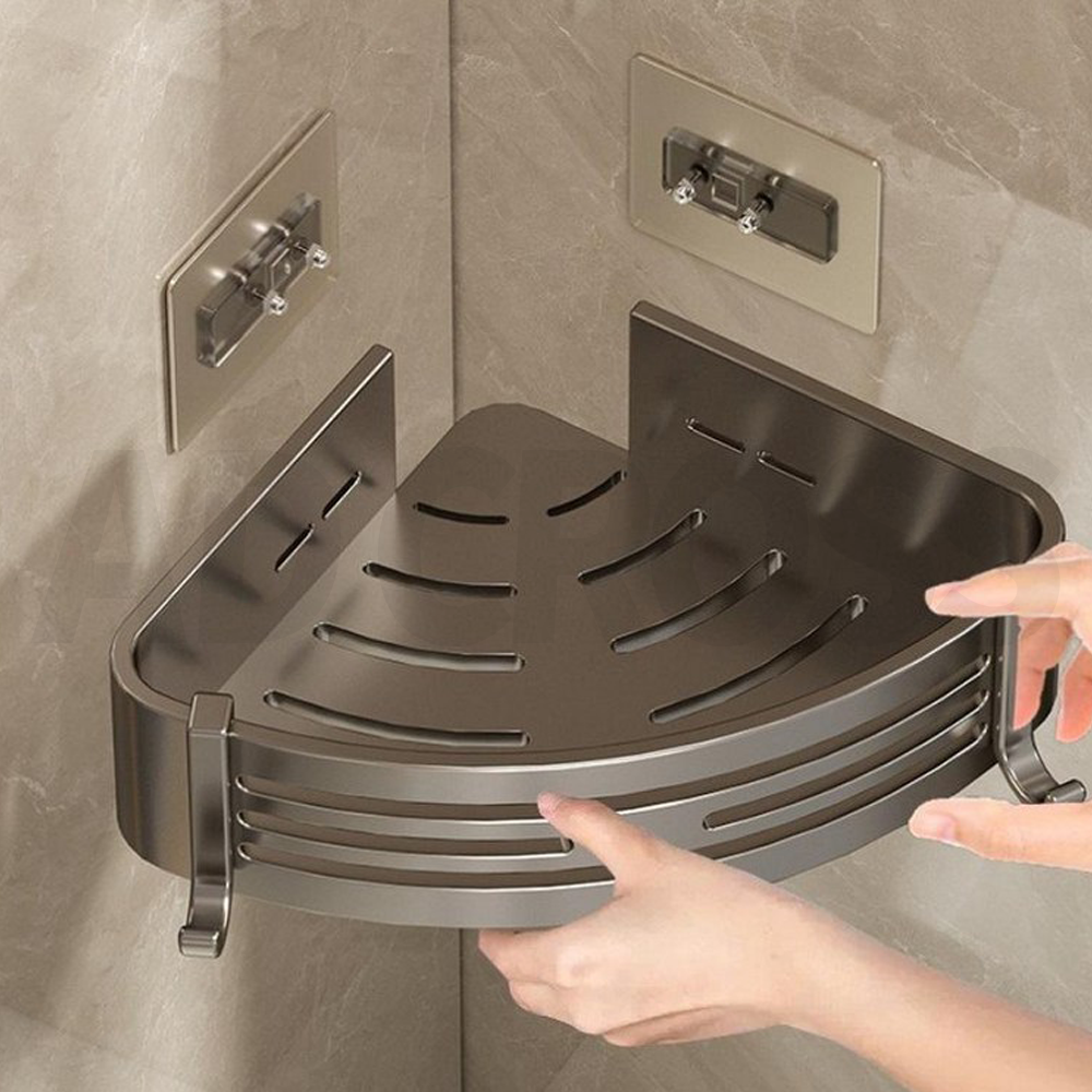 알루미늄 무타공 욕실 코너선반 행거형 접착식 부착식 무타공 욕실 화장실 주방 다용도 코너 선반 32,800원