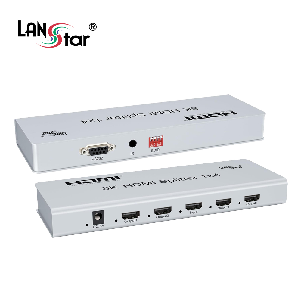 [LANstar] HDMI2.1 8K스플리터, 4포트 모니터 분배기 LS-HDSP8K4 [30944], 1개, 실버 57,480원