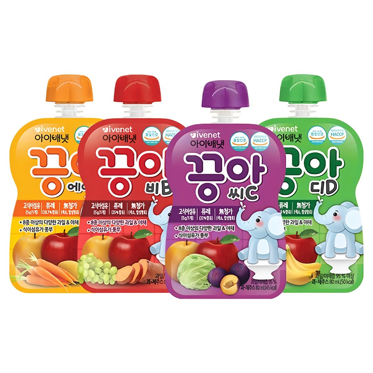 아이배냇 끙아 과일야채주스(20팩)(3종택1), 100ml, 끙아A(10팩)+끙아B(10팩) 28,500원