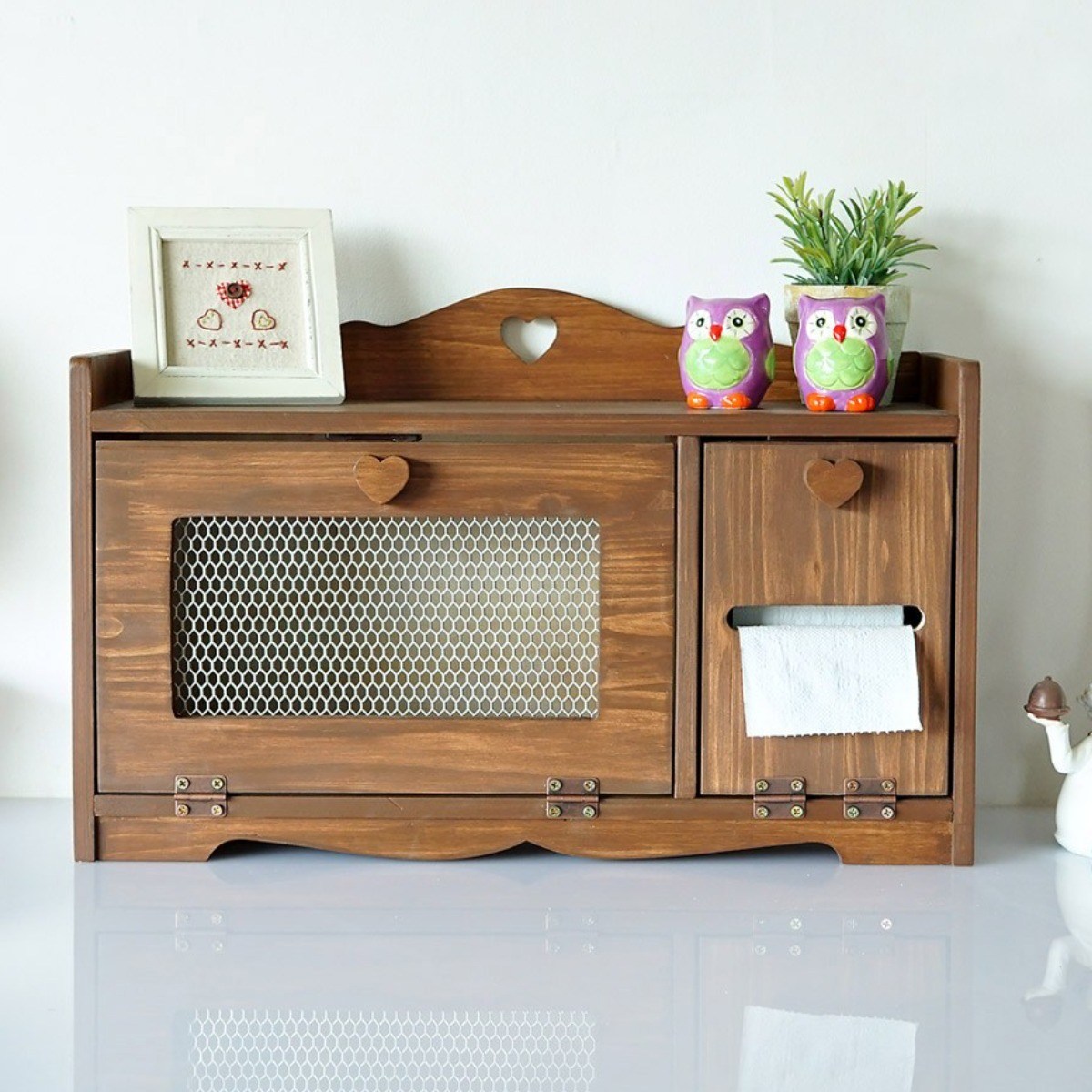 나무다움 원목 다용도 티슈수납함 정리함 다용도수납장, 브라운 52,400원