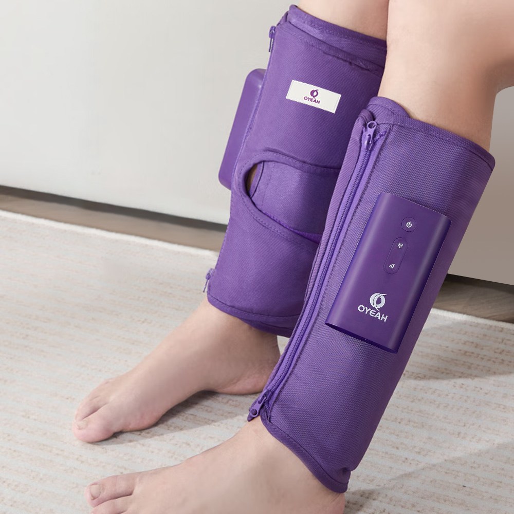 OYEAH 종아리 마사지기 무선 온열 공기압 강도조절 발 다리 안마기 K-705 (지퍼형), R+L, 62cm, 자주색 67,100원
