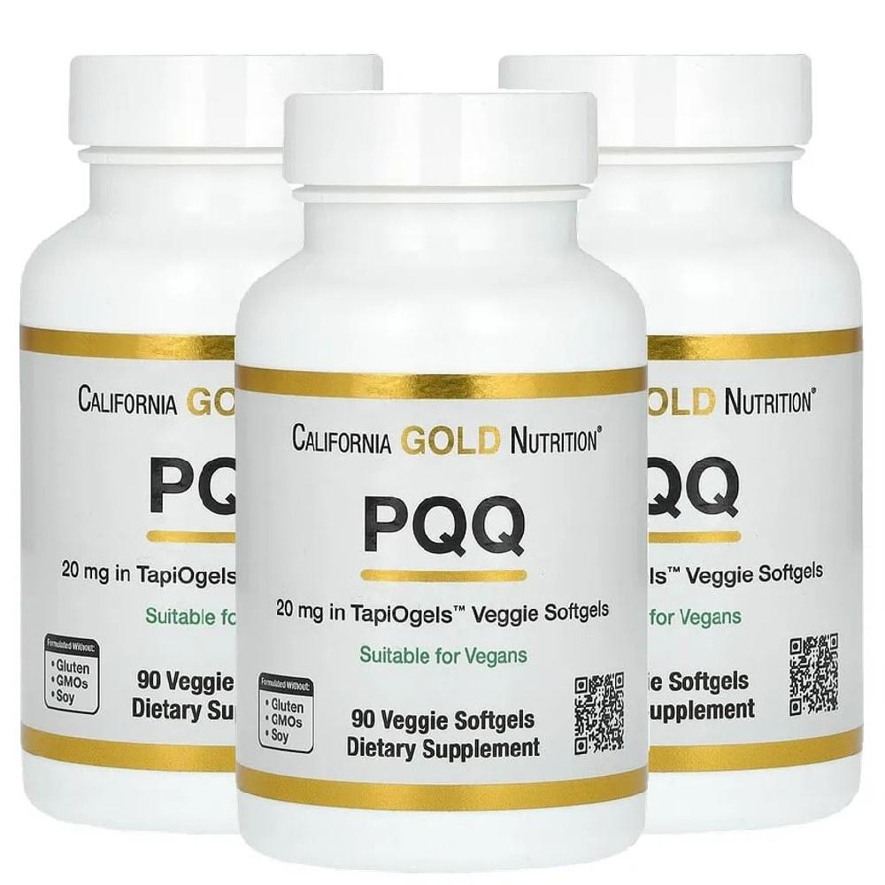 CGN PQQ 피큐큐 피롤로퀴놀린퀴논 캘리포니아골드뉴트리션 20mg 90젤 3병 138,300원