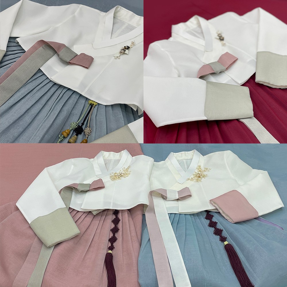 [한복 대여/판매] 소매 포인트 심플 트윈 세트 (하객 신부 혼주 한복) 218,000원