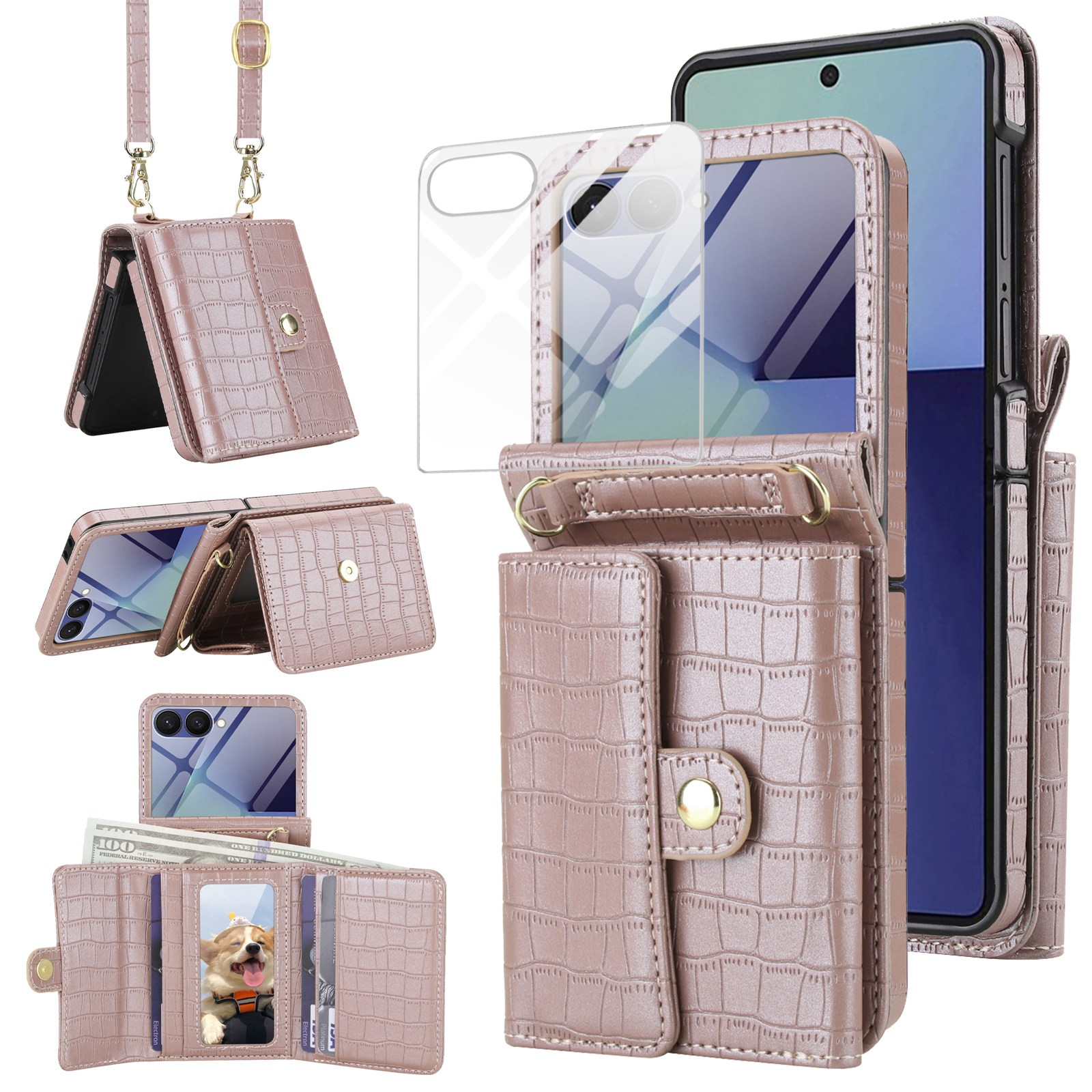 쭌스타 갤럭시 Z플립 지플립 적용 케이스 액정 강화유리 보호 풀커버 카드수납 지갑형 현금수납 가죽 스트랩 23,980원