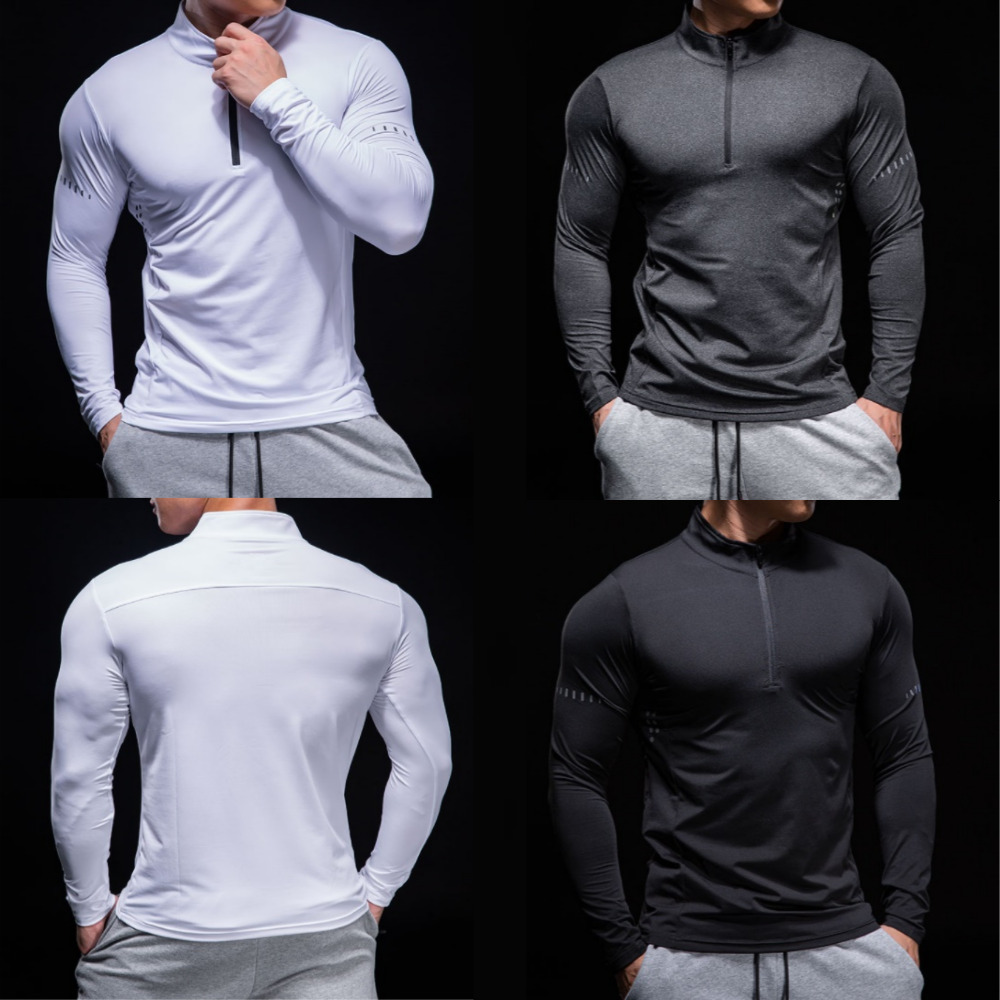 남자 머슬핏 긴팔 티셔츠 반집업 22,900원