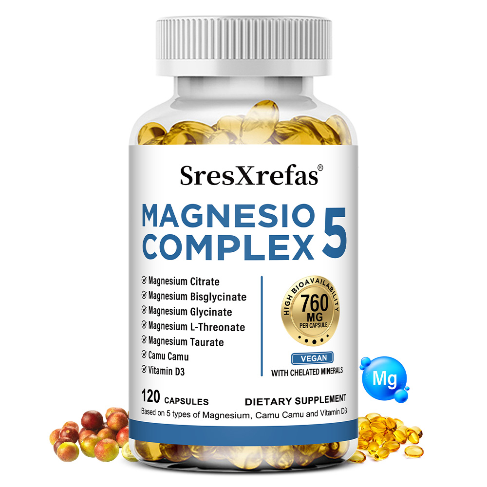 5 마그네슘 복합 영양 보충제, 킬레이트 미네랄 형태, 비타민 D3, 항산화제 함유, 1개, 60정 18,300원