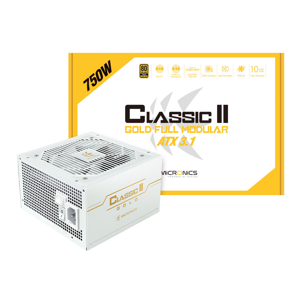 마이크로닉스 Classic II 750W 80PLUS GOLD 풀모듈러 ATX 3.1 (PCIE5.1) 화이트 131,500원