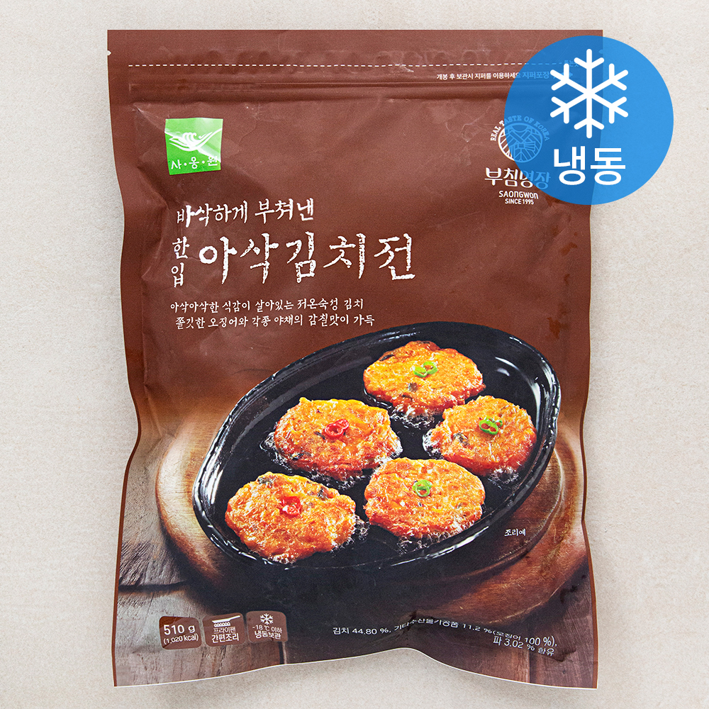 [로켓프레시] 부침명장 사옹원 한입 아삭김치전 (냉동), 510g, 1개 7,230원