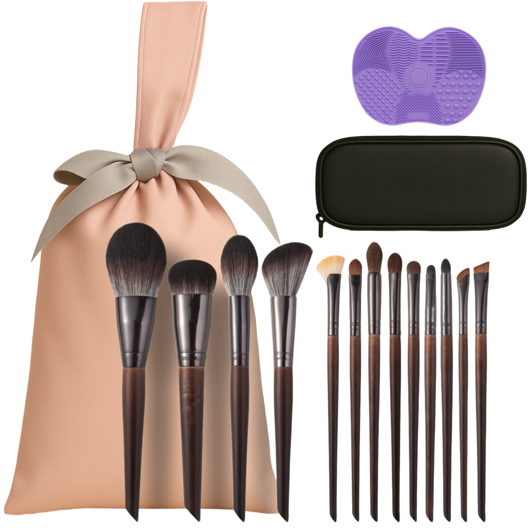 {당일배송} 차차앤코 프리미엄13종 우드 메이크업 브러쉬세트( 브러쉬파우치+실리콘세척패드), 1개, 브러쉬세트 56,820원