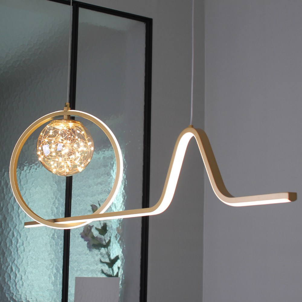 링라인 LED펜던트 골드 은하수 카페 식탁등 유리 고급 럭셔리 인테리어 조명 160,000원