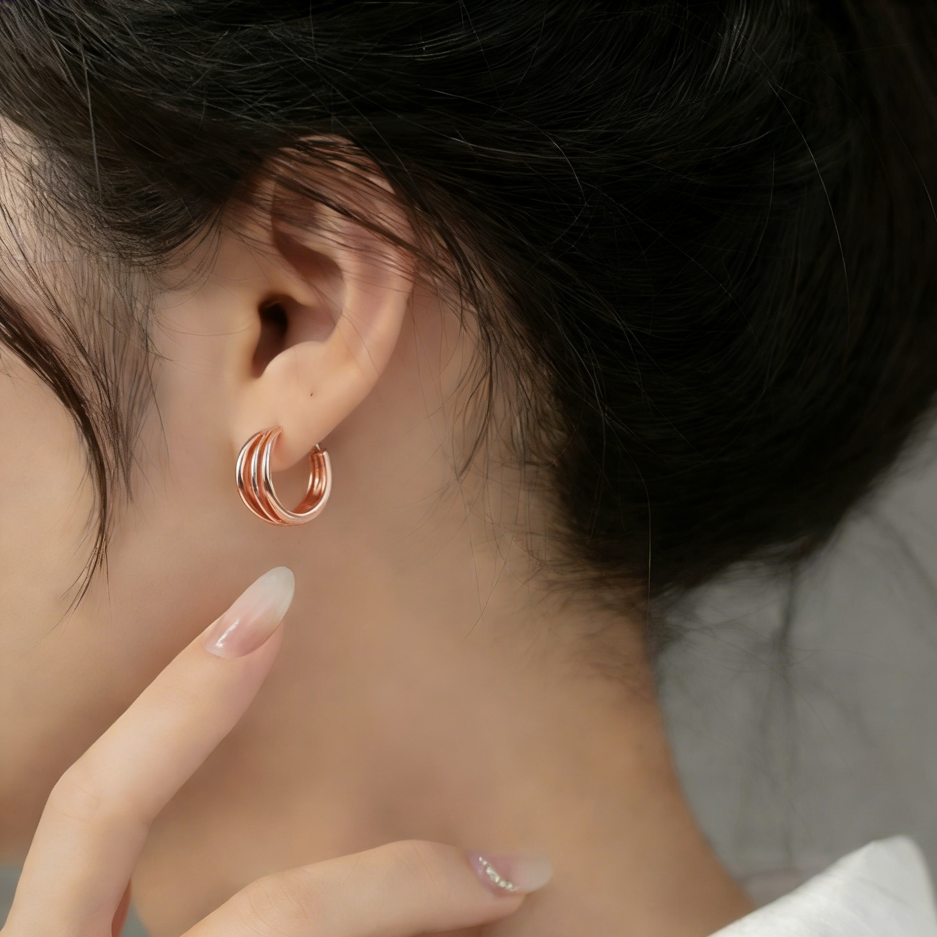 Ramlove 14K 도금 심플 레이어드 이어링 원터치귀걸이 색이 빠지지 않다 CJR-SSZ012 69,800원