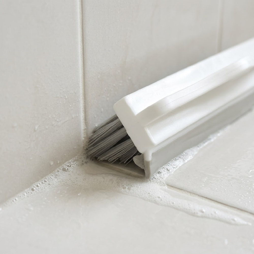 살림생각 모서리 틈새 구석 화장실 2in1 청소솔, 1개, 화이트 9,900원