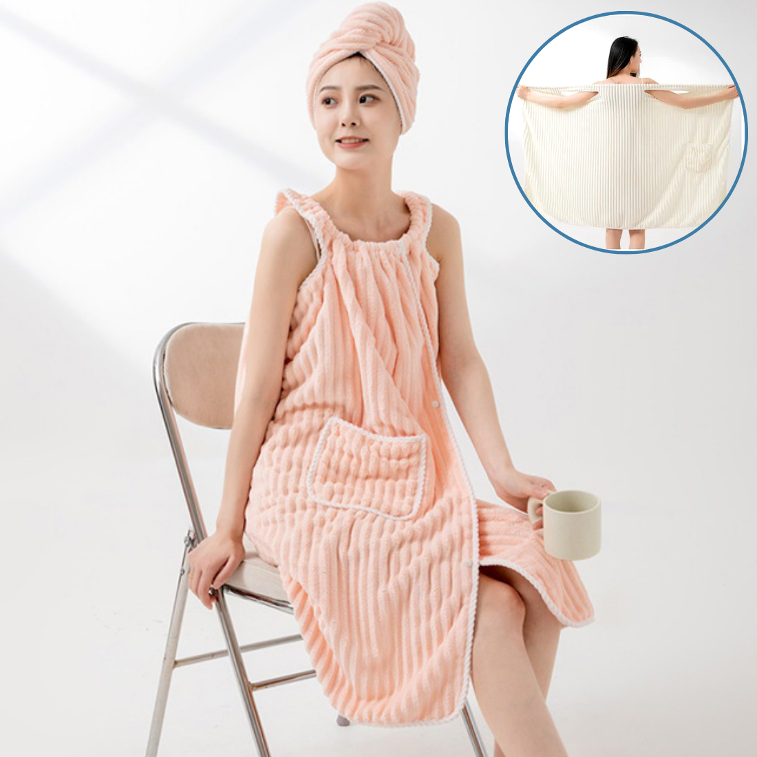 오너백 부드러운 올데이 여성 샤워가운 헤어수건 세트 18,400원