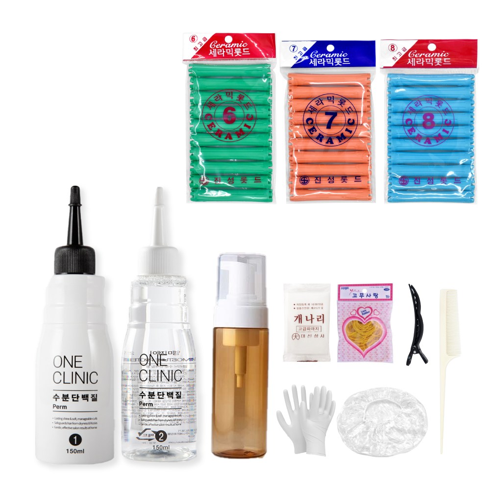 마이홈살롱 남자 셀프펌 파마세트, 1개, 굵은웨이브(6,7,8호) 16,800원