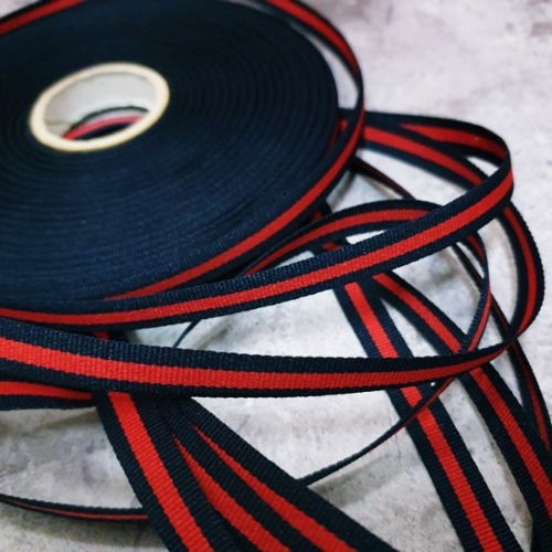 캔들바다 리본 - 네이비레드 포인트 ( 폭 10mm ), [ 1롤 (=50yd) ] 13,500원